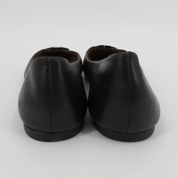 Tory Burch Lowell 2 Women 8 M Black Leather Ballet Flat Slip On Shoes 57778 Logo - Picture 8 of 16